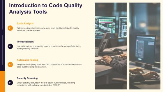 Code Quality Analysis Tools Overview PPT Example AT Slide03