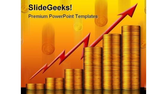 Coin And Arrow Business PowerPoint Template 1110