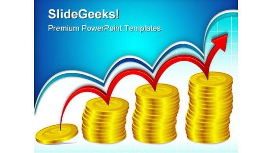 Coin Bar Graph Business PowerPoint Themes And PowerPoint Slides 0511