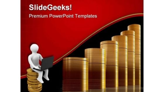 Coins Graph Business PowerPoint Themes And PowerPoint Slides 0511