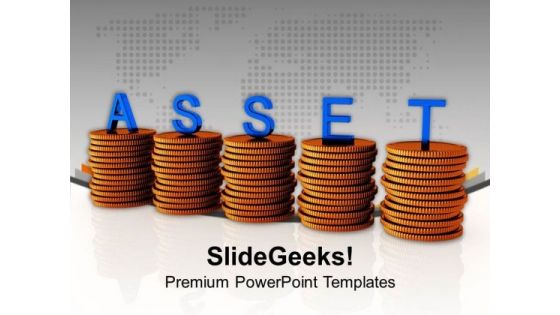 Coins With The Word Asset Teamwork PowerPoint Templates Ppt Backgrounds For Slides 0413