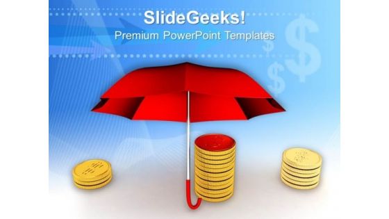 Coins With Umbrella Finance PowerPoint Templates And PowerPoint Themes 1012 Coins With Umbrella Finance PowerPoint Templates And PowerPoint Themes 1012