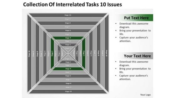 Collection Of Interrelated Tasks 10 Issues How To Prepare Business Plan PowerPoint Slides