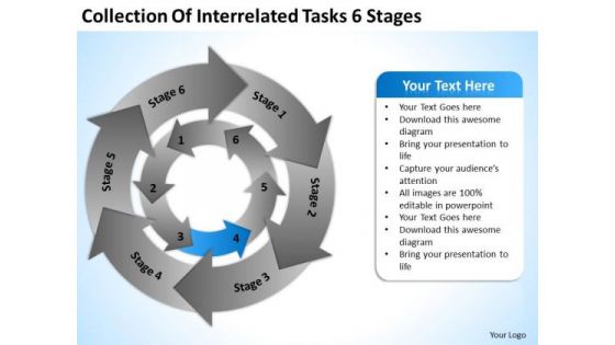 Collection Of Interrelated Tasks 6 Stages Best Business Plan PowerPoint Templates
