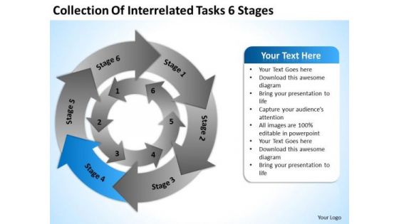 Collection Of Interrelated Tasks 6 Stages Security Business Plan PowerPoint Slides