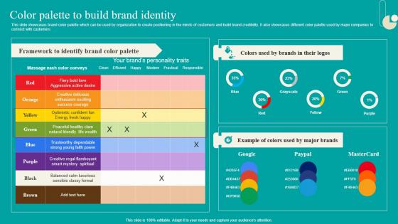 Color Palette To Build Brand Identity Strategic Marketing Plan Professional PDF