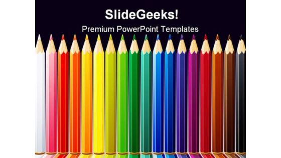 Color Pencils Education PowerPoint Backgrounds And Templates 0111