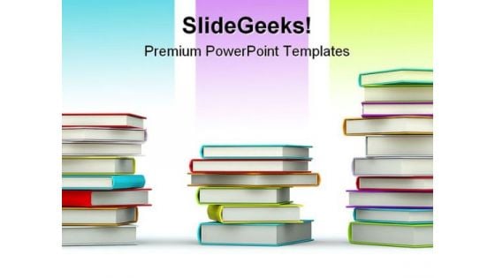 Colored Books Education PowerPoint Templates And PowerPoint Backgrounds 0611