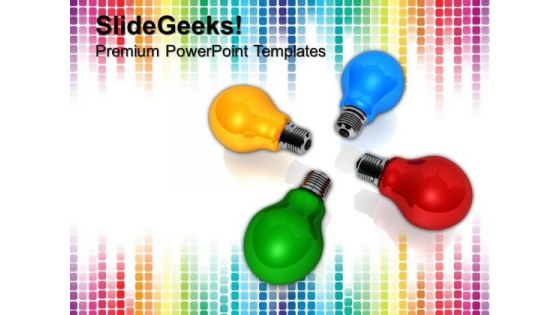 Colored Bulbs Teamwork PowerPoint Templates And PowerPoint Themes 0812