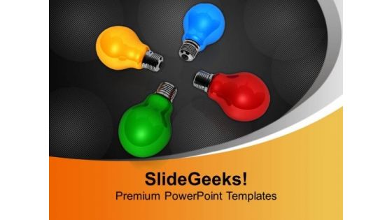 Colored Bulbs Technology PowerPoint Templates And PowerPoint Themes 1012