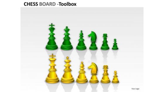 Colored Chess Pieces Graphics PowerPoint Slides