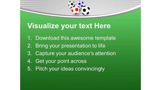 Colored Football For Game Theme PowerPoint Templates Ppt Backgrounds For Slides 0613