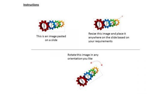Colored Gears And 3d Men Inside Gears For Process Control
