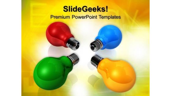 Colored Light Bulbs Technology PowerPoint Templates And PowerPoint Themes 0712