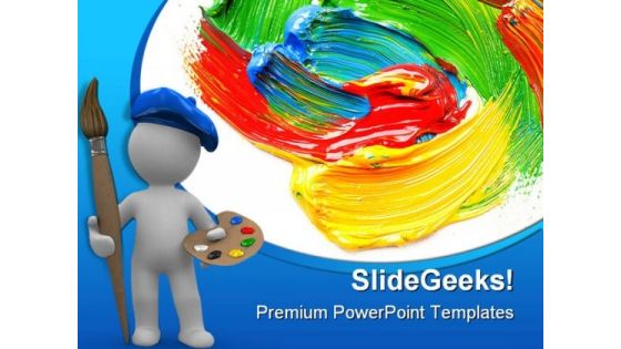 Colored Paint Art PowerPoint Themes And PowerPoint Slides 0511
