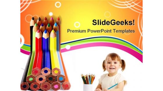 Colored Pencils01 Education PowerPoint Themes And PowerPoint Slides 0811