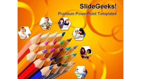 Colored Pencils Education PowerPoint Templates And PowerPoint Backgrounds 0311