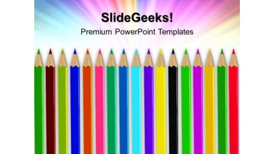Colored Pencils Education PowerPoint Templates And PowerPoint Themes 0412