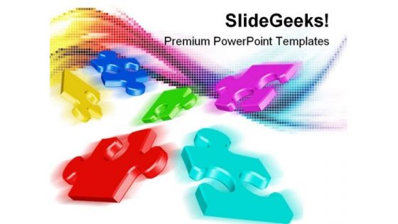 Colored Puzzles Abstract PowerPoint Templates And PowerPoint Backgrounds 0711
