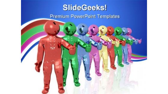 Colored Team Business PowerPoint Themes And PowerPoint Slides 0711