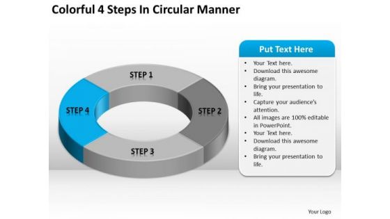 Colorful 4 Steps In Circular Manner Ppt Handyman Business Plan PowerPoint Templates