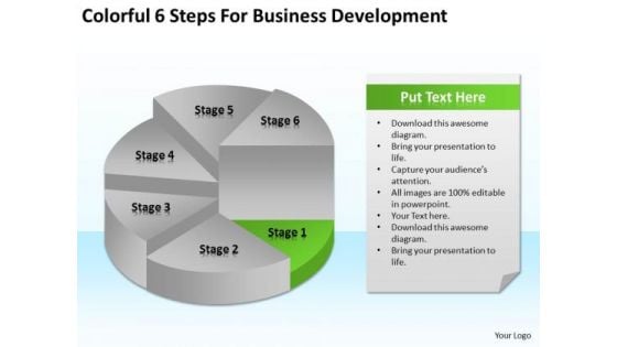 Colorful 6 Steps For Business Development Ppt Plans PowerPoint Slides