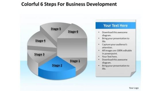 Colorful 6 Steps For Business Development Ppt Sample Plan Format PowerPoint Templates