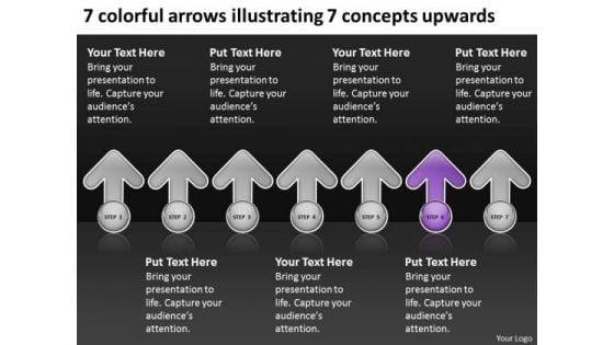 Colorful Arrows Illustrating Concepts Upwards Business Case Template PowerPoint Templates