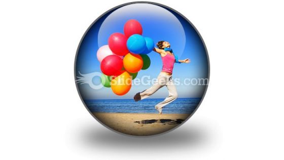 Colorful Balloons Jump PowerPoint Icon C