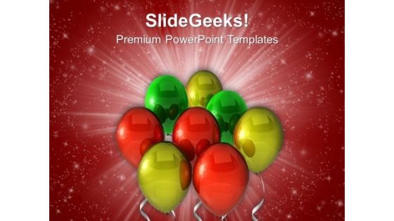 Colorful Balloons Party Holidays PowerPoint Templates Ppt Backgrounds For Slides 1212