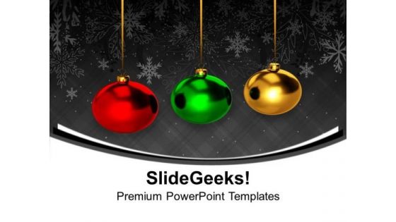 Colorful Balls Hanging Christmas PowerPoint Templates Ppt Backgrounds For Slides 1212