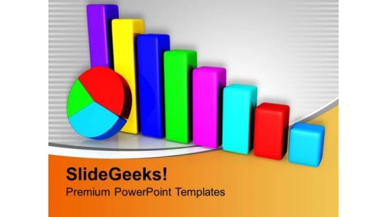 Colorful Bar Graph Pie Chart Finance PowerPoint Templates Ppt Backgrounds For Slides 0313