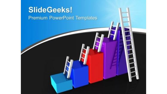 Colorful Bar Graph With Ladders PowerPoint Templates Ppt Backgrounds For Slides 1212