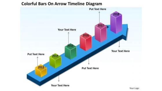 Colorful Bars On Arrow Timeline Diagram Catering Business Plan PowerPoint Templates