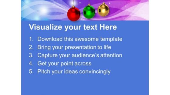 Colorful Baubles Christmas PowerPoint Templates Ppt Backgrounds For Slides 1212