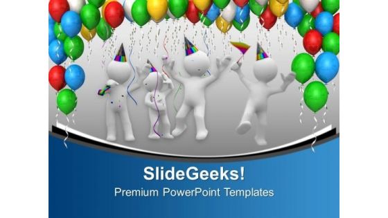 Colorful Birthday Party Balloons Celebration PowerPoint Templates Ppt Backgrounds For Slides 0213