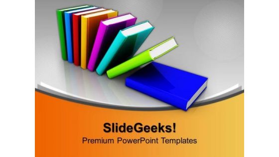 Colorful Books Education PowerPoint Templates And PowerPoint Themes 1012