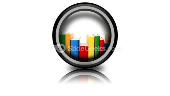 Colorful Books In Row Ppt Icon For Ppt Templates And Slides Cc