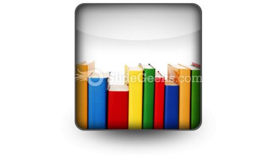 Colorful Books In Row Ppt Icon For Ppt Templates And Slides S