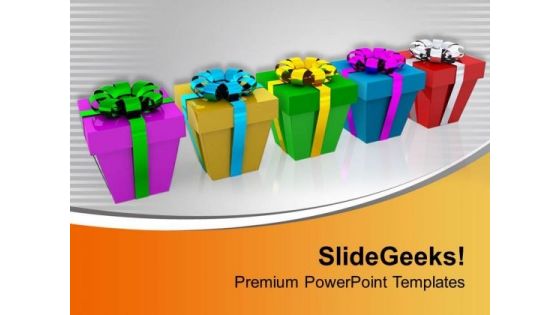 Colorful Christmas Presents PowerPoint Templates Ppt Backgrounds For Slides 0113