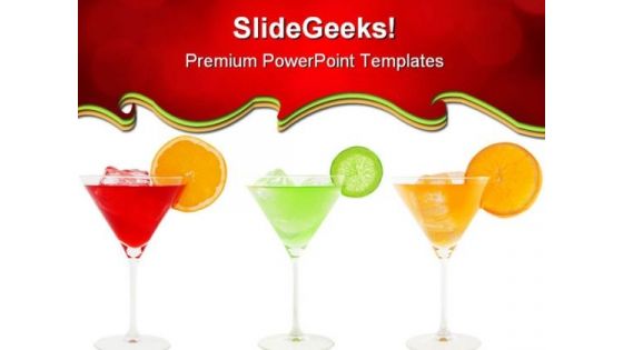 Colorful Cocktails Food PowerPoint Themes And PowerPoint Slides 0511