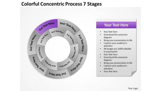 Colorful Concentric Process 7 Stages Ppt Plan Business PowerPoint Templates