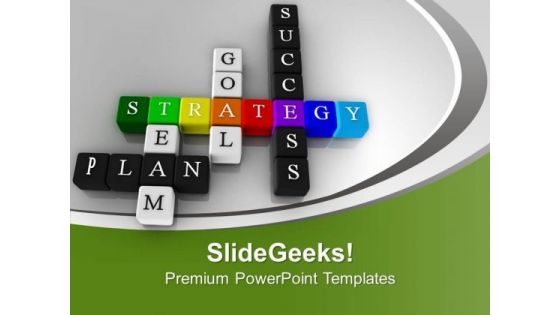 Colorful Crossword Strategy Goal Success PowerPoint Templates Ppt Backgrounds For Slides 0213