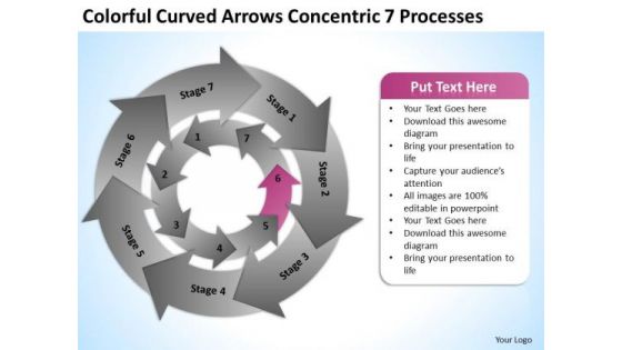 Colorful Curved Arrows Concentric 7 Processess Ppt Business Plan Sample Pdf PowerPoint Slide Colorful Curved Arrows Concentric 7 Processess Ppt Business Plan Sample Pdf PowerPoint Slide