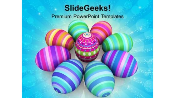 Colorful Easter Eggs Celebration PowerPoint Templates Ppt Backgrounds For Slides 0313