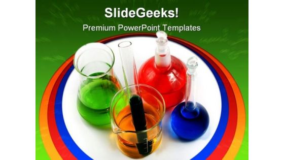 Colorful Flasks Medical PowerPoint Template 0610 Colorful Flasks Medical PowerPoint Template 0610