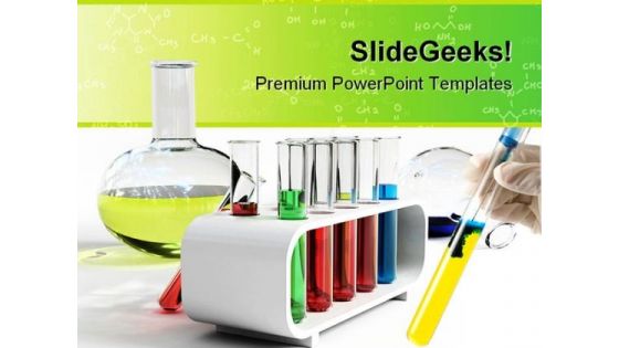 Colorful Flasks Science PowerPoint Backgrounds And Templates 1210