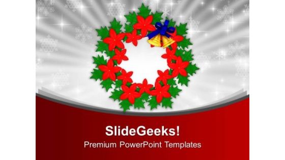 Colorful Flower Wreath Christmas Background PowerPoint Templates Ppt Backgrounds For Slides 0113 Colorful Flower Wreath Christmas Background PowerPoint Templates Ppt Backgrounds For Slides 0113