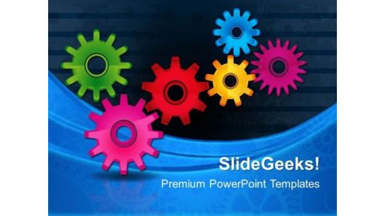 Colorful Gears Teamwork PowerPoint Templates And PowerPoint Themes 0412