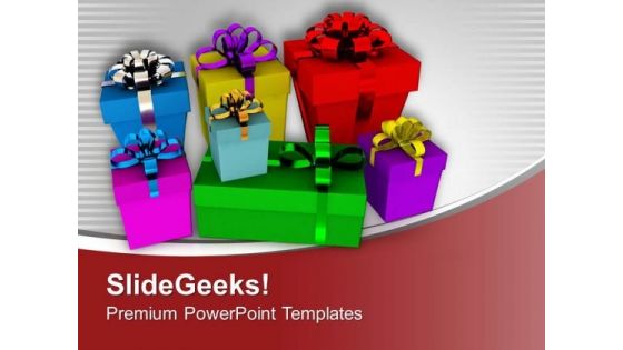 Colorful Gifts For Birthday Party PowerPoint Templates Ppt Backgrounds For Slides 0313